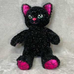 Build A Bear Night Magic Black Glitter Plush Kitty Cat